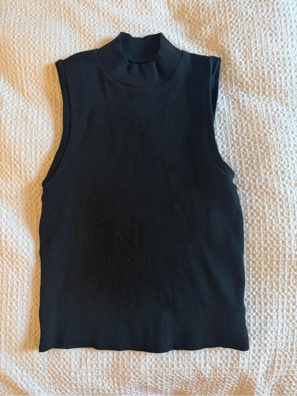 GAP Black Sleeveless Mock Neck Ribbed Tank